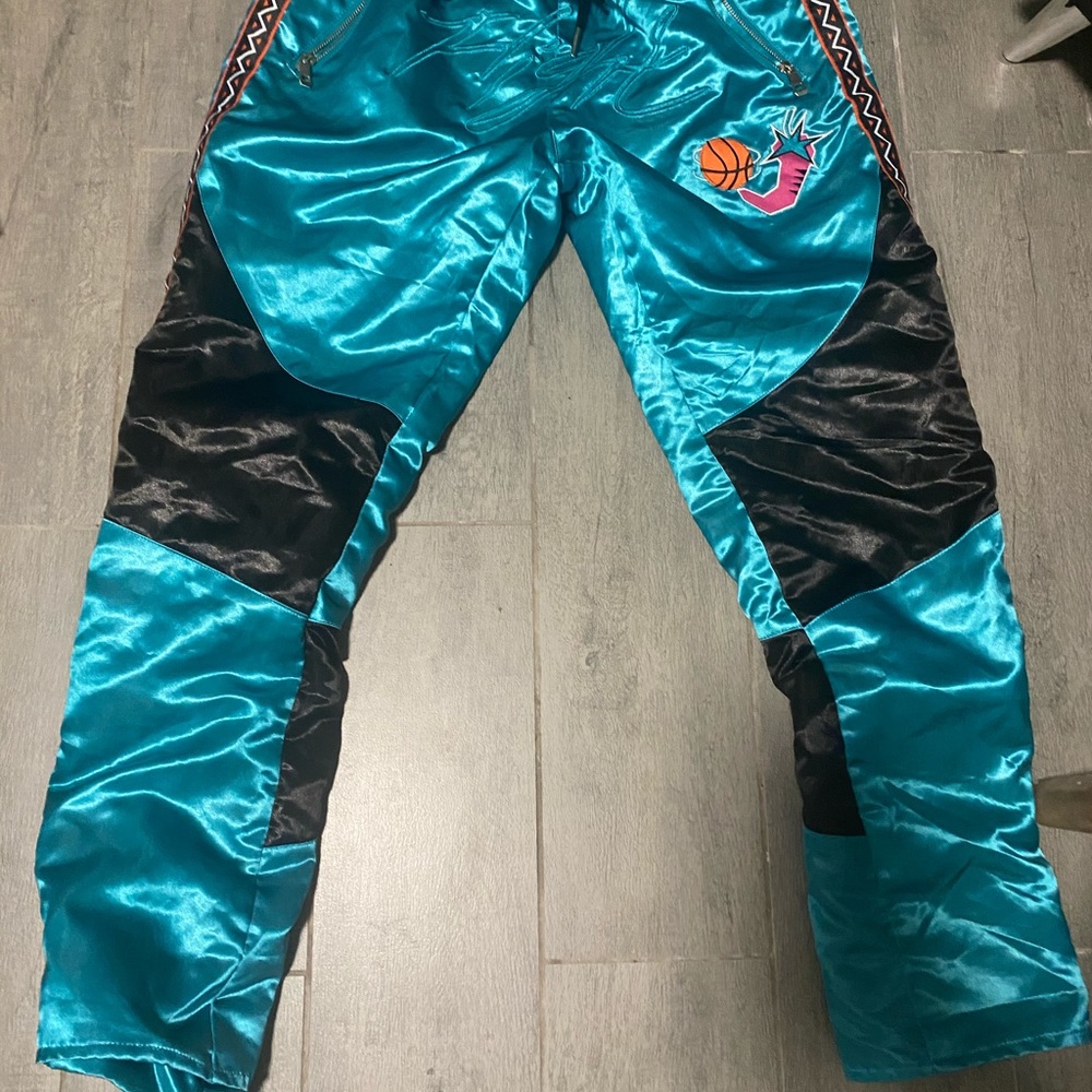 VINTAGE ALL STAR 90'S BASKETBALL HEADGEAR CLASSICS SATIN MEN'S WARM UP PANTS
